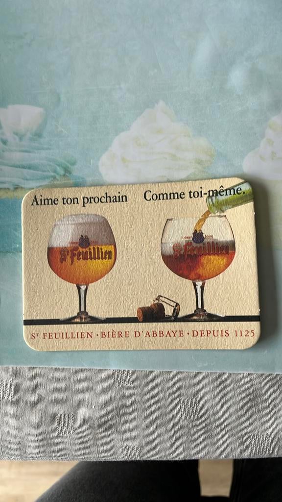 Bierviltje St Feuillien, Verzamelen, Ophalen of Verzenden, Zo goed als nieuw, Viltje(s)