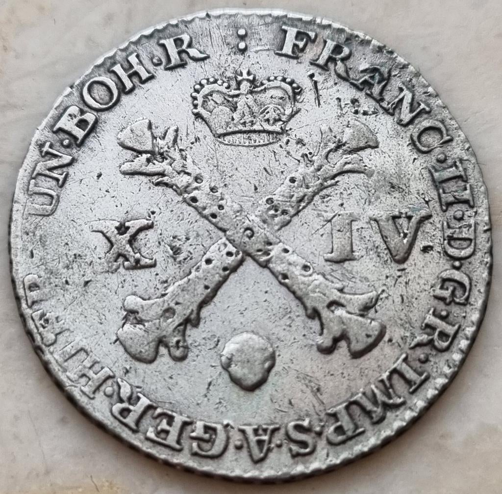 14 Oorden/Liard 1793 (Brussel) Frans II / Kwaliteit !, Postzegels en Munten, Munten | België, Ophalen of Verzenden, Losse munt