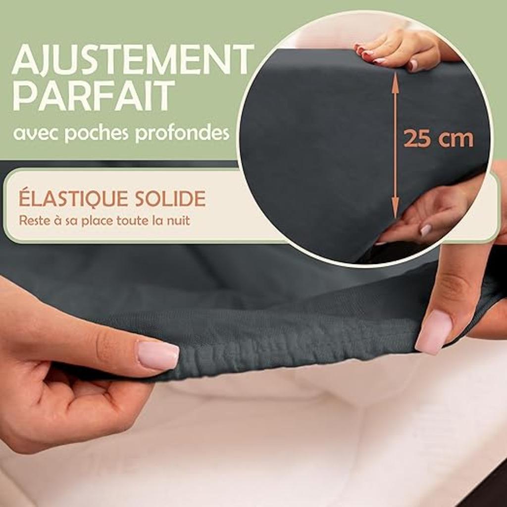 Drap-housse en microfibre | 200 x 220 cm | Nouveau, Neuf, Drap-housse ou Taie d'oreiller, -, Autres couleurs