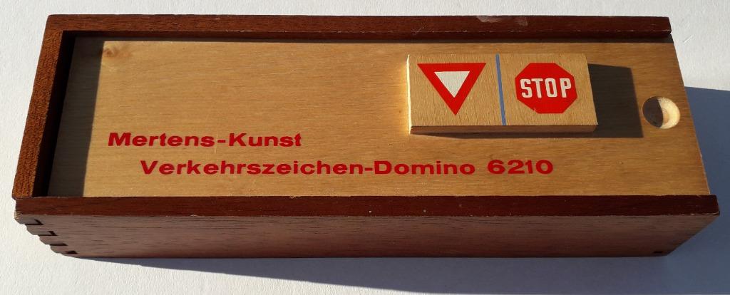 Vintage houten domino - verkeersborden, Ophalen of Verzenden