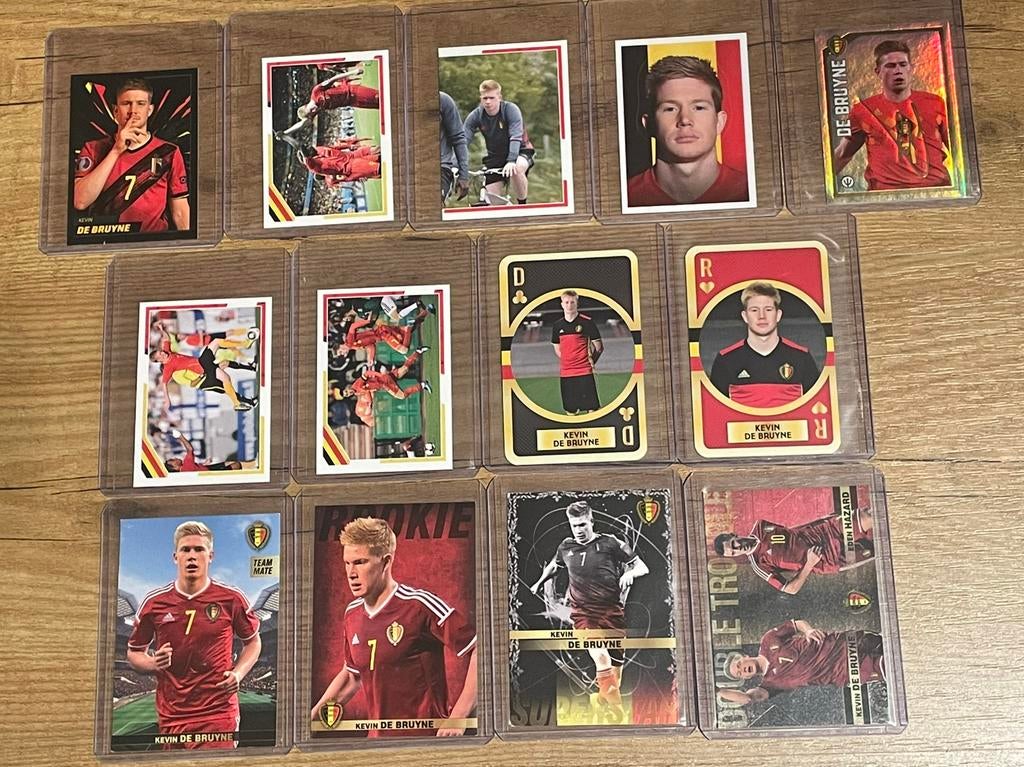 13 cartes autocollantes Kevin De Bruyne, Enlèvement ou Envoi, Neuf, Autocollants et Photos