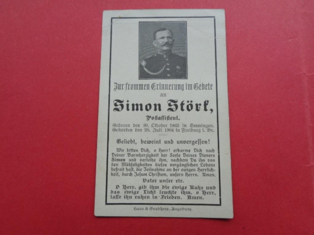 Duits bidprentje 1904 , in militair uniform, Verzamelen, Ophalen of Verzenden, Bidprentje