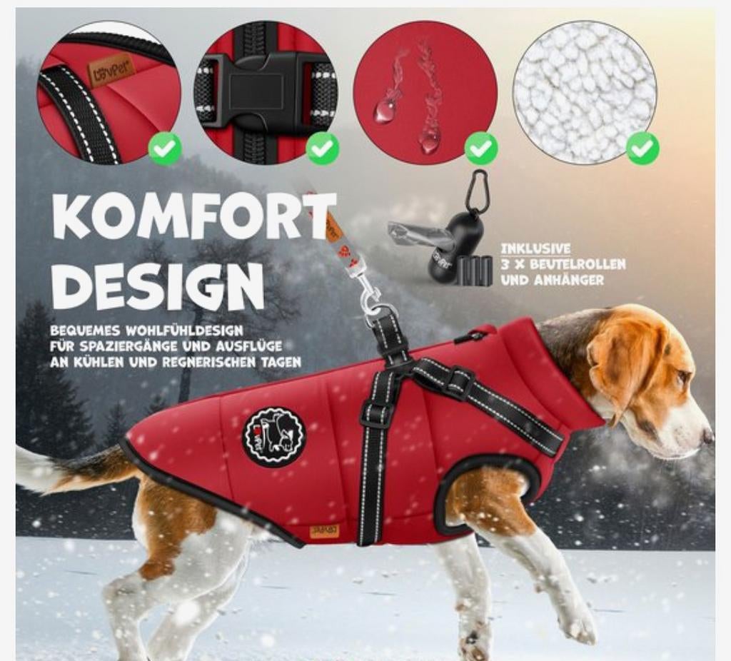 Rode jasje/bodywarmer, Dieren en Toebehoren, Ophalen of Verzenden, Nieuw, Hondenbodywarmer