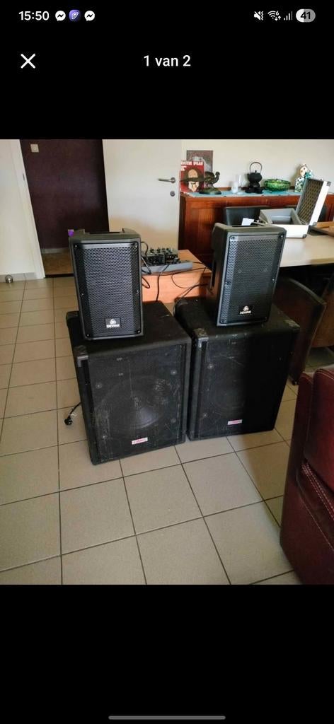Boxenset met mengpaneel, Muziek en Instrumenten, Ophalen, Gebruikt, P.A.