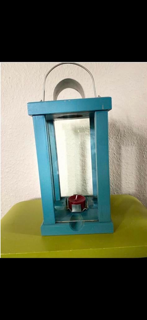 Joli photophore en bois et verre, Enlèvement, Comme neuf, Verre