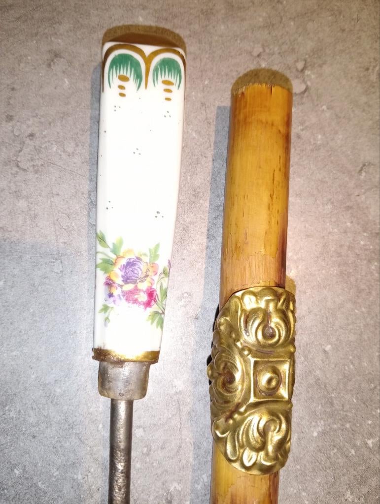 Ancienne canne de collection ( porcelaine)