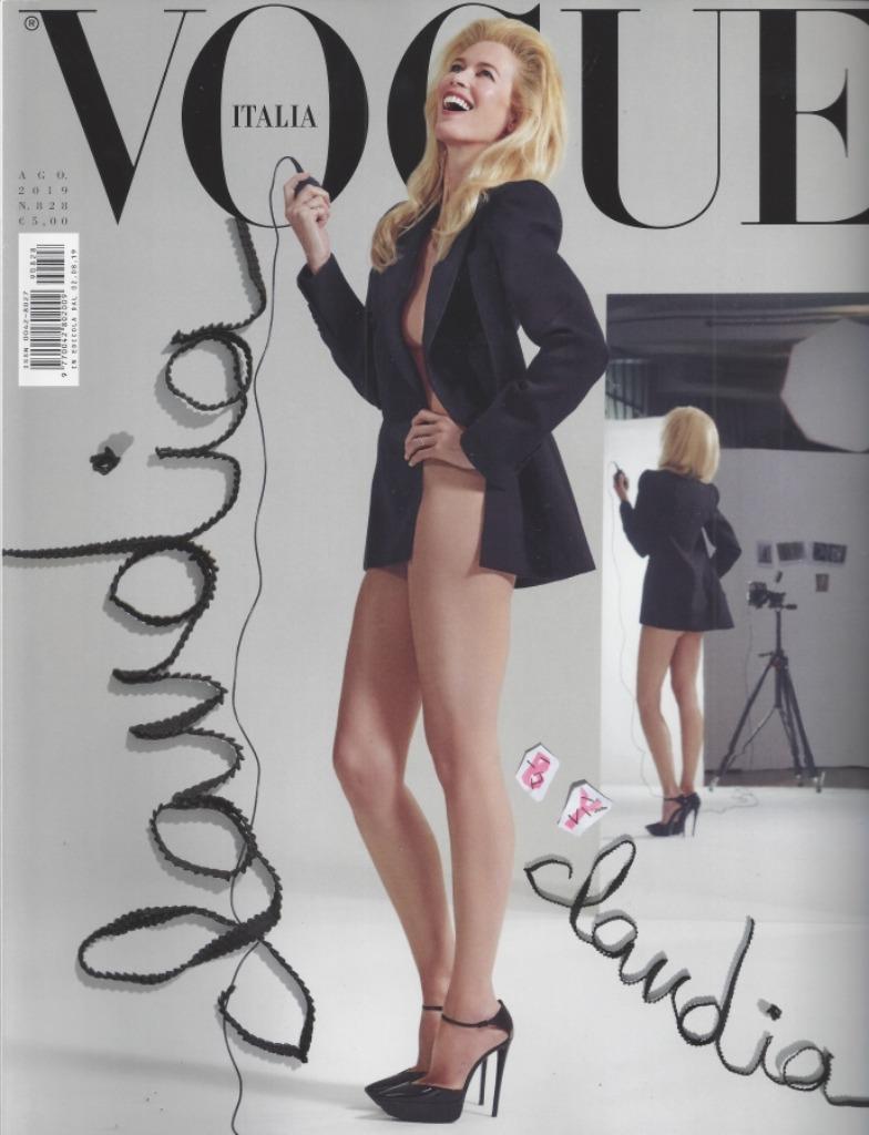 Vogue Italia - Agosto 2019 - Claudia Schiffer (Versie 1 /4), Verzenden, Zo goed als nieuw, Damesbladen