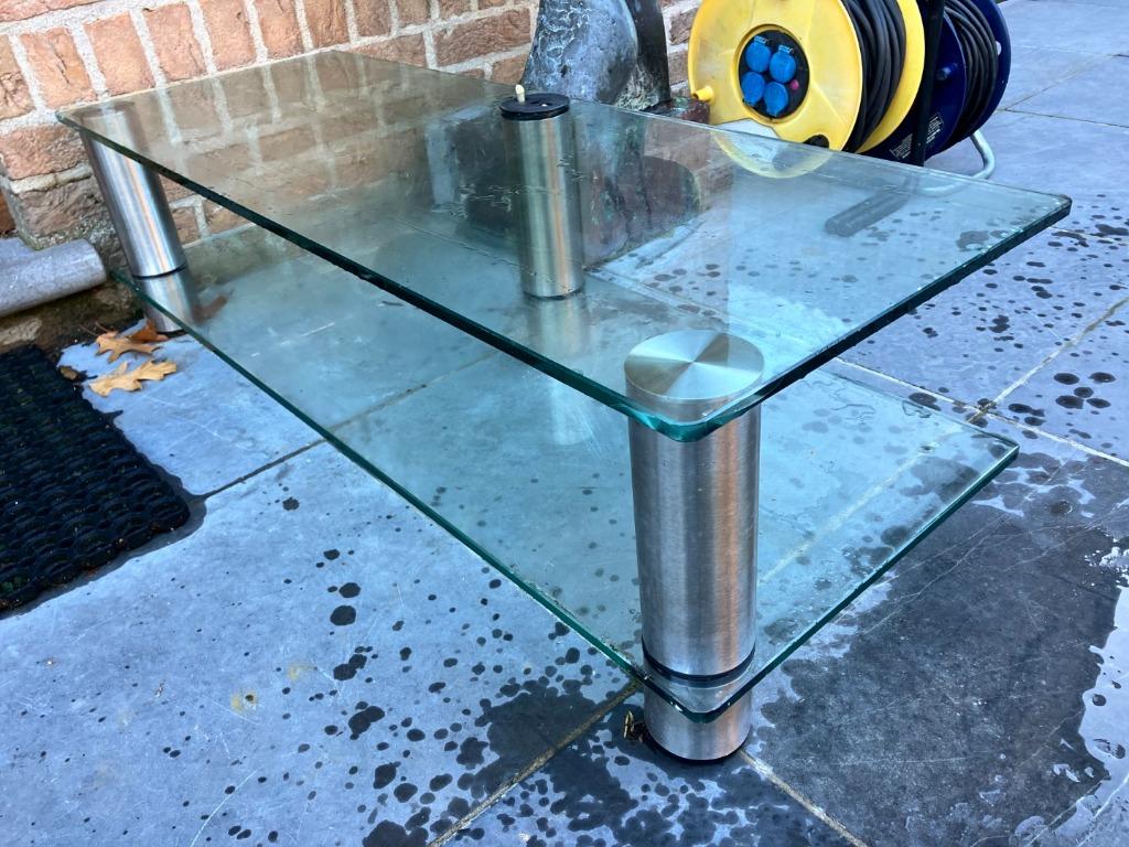 salontafel, Huis en Inrichting, Ophalen, Gebruikt, 100 tot 150 cm, Glas