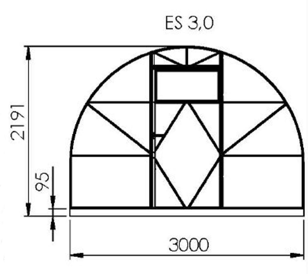 EcoSlider Tunnelkas ES 3 / 3.5 /4x vanaf 4M 6mm Serre, Staal, Polycarbonaat, Verzenden, Kweekkas