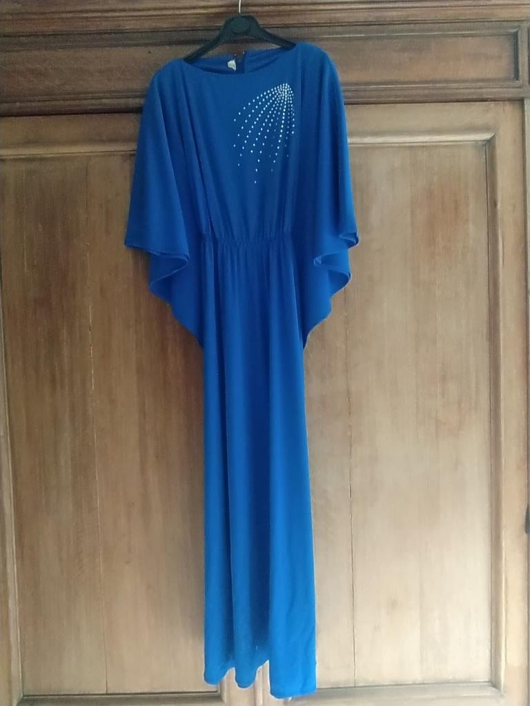 Robe soirée bleue longue taille 42-44, Enlèvement ou Envoi, Porté, Robe