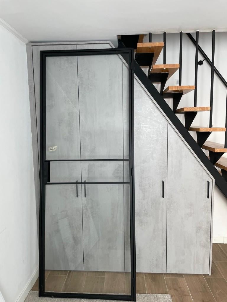 glazen smeedijzeren deur, Bricolage & Construction, Fenêtres & Moustiquaires, Neuf, Porte intérieure, 215 cm ou plus, Verre, Métal
