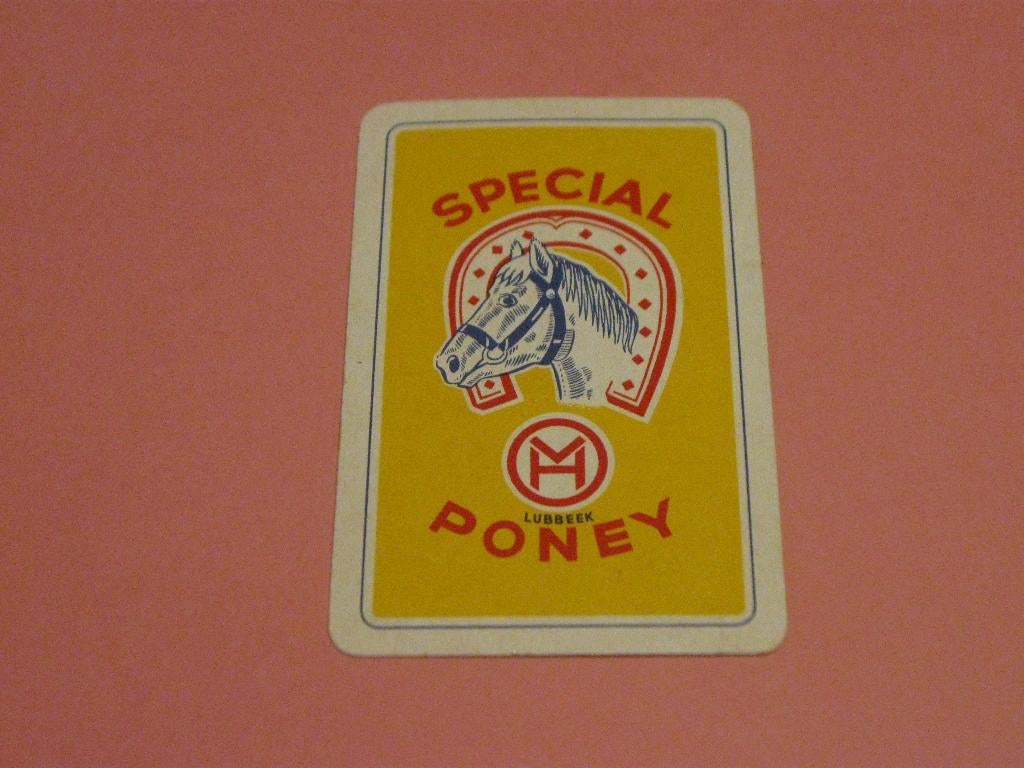 Oude speelkaart Bieren special poney , Lubbeek (70), Collections, Enlèvement ou Envoi, Comme neuf, Carte(s) à jouer
