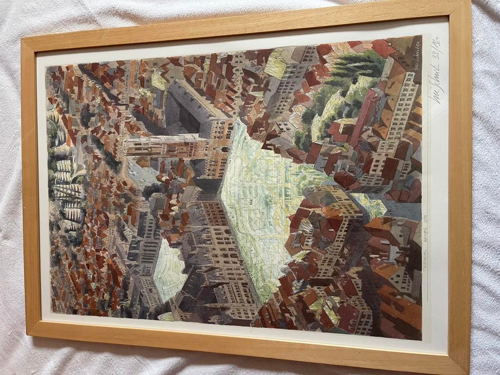 Tekening / schilderij Luc Schuiten van Brugge door zijn blik, Ophalen
