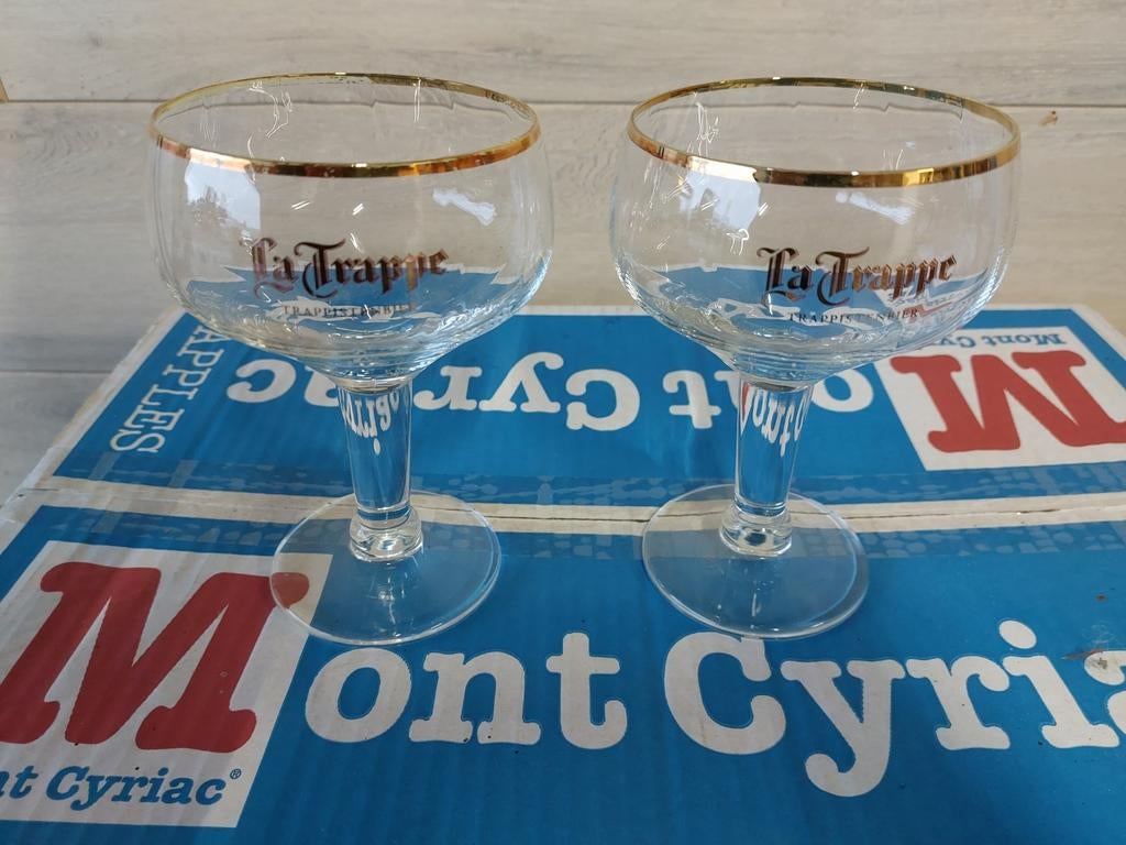La trappe 25cl bierglazen, Ophalen of Verzenden, Zo goed als nieuw, Bierglas