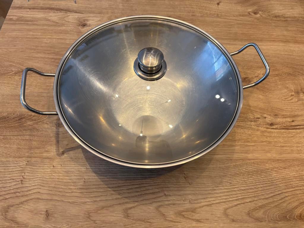 Wok WMF 36cm (Roestvrij Staal, Compatibel met Inductie), Ophalen, Wok