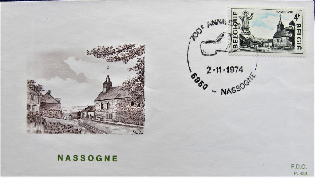 FDC TOERISME- NASSOGNE, Enlèvement ou Envoi, Affranchi, Lieu ou Bâtiment