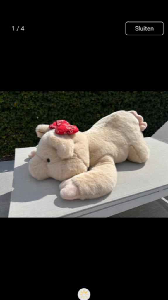 Zacht Pluchen Varken Nicotoy 90cm, Kinderen en Baby's, Speelgoed | Knuffels en Pluche, Ophalen of Verzenden, Nieuw, Overige typen