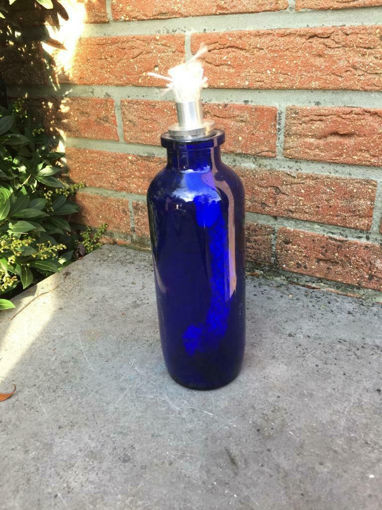 Lampe à huile bleue, Ophalen of Verzenden