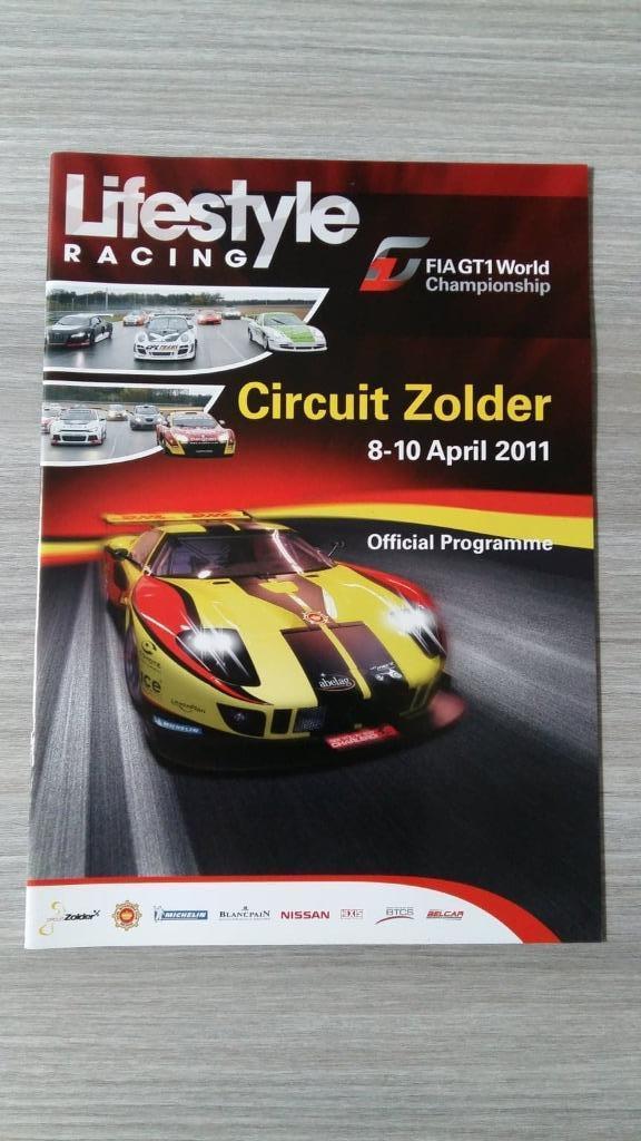 Fia GT1 World Championship 2011 Circuit Zolder - Programme, Enlèvement ou Envoi, Comme neuf, Général