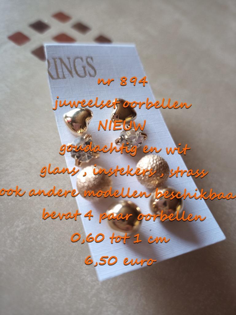 894. Parure : boucles d'oreilles, NEUF, frais de port inclus, Bijoux, Sacs & Beauté, Boucles d'oreilles, Blanc, Envoi, Neuf, Puces ou Clous