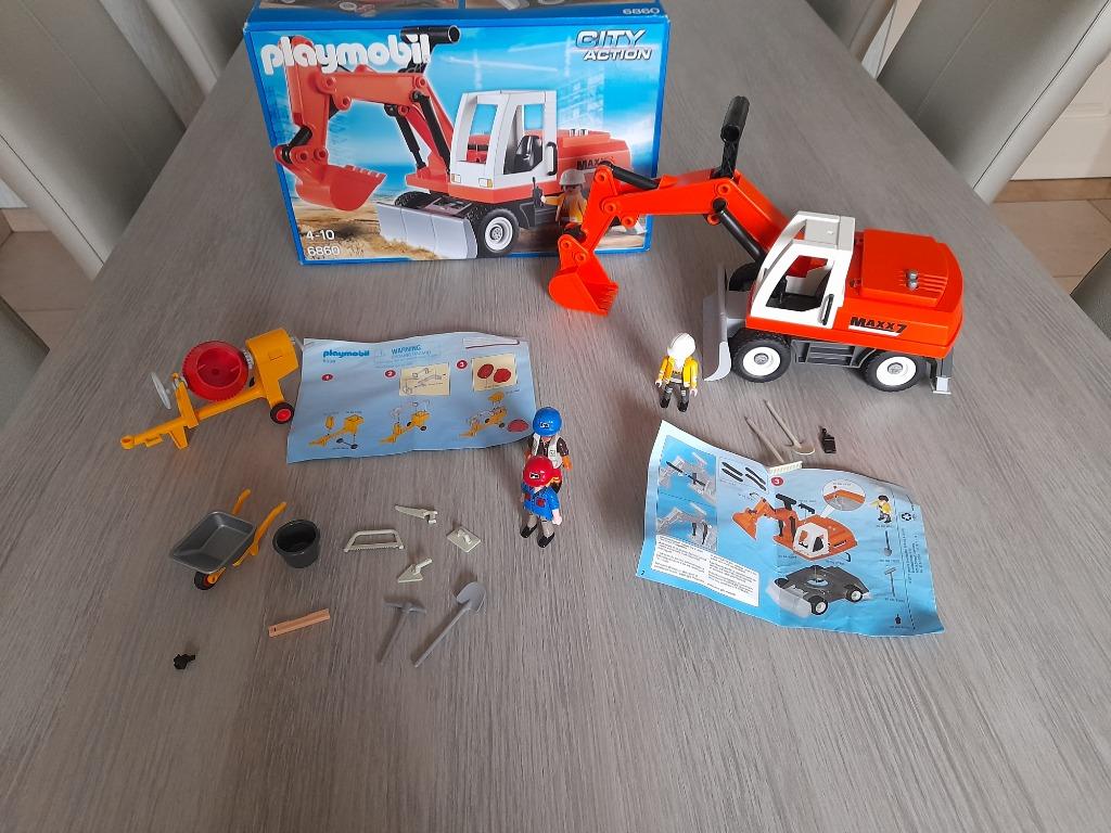 PLAYMOBIL Sleepgraver met verstelbaar blad - 6860 + 6339, Kinderen en Baby's, Speelgoed | Playmobil, Zo goed als nieuw, Ophalen of Verzenden