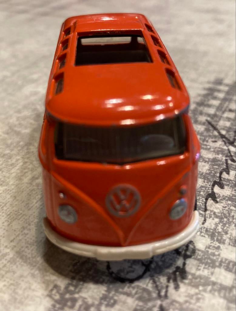 Metalen Volkswagen busje 7/3/3 cm (Mattel)., Ophalen of Verzenden, Gebruikt