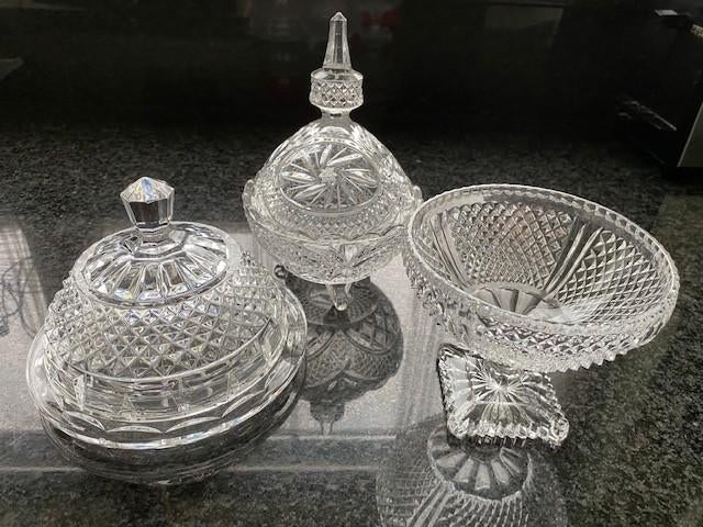 Driedelige set, kristal De Boheim, Ophalen