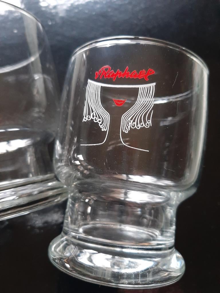 3 oude, zeer originele St. Raphael wijnglazen. Nooit gebruik, Ophalen