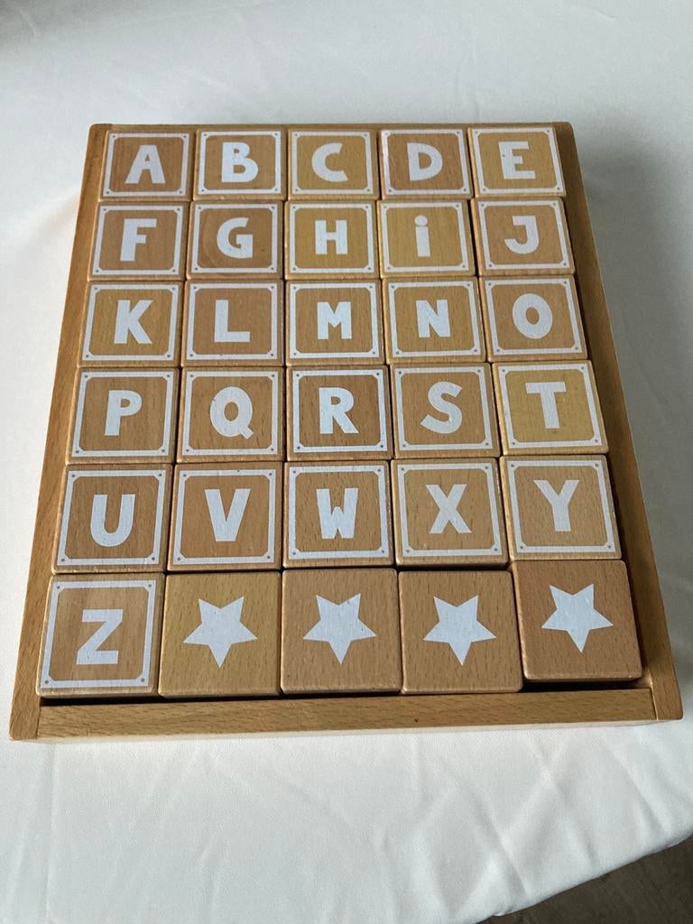 Houten letterbord JaBaDaBaDo, Ophalen of Verzenden, Zo goed als nieuw