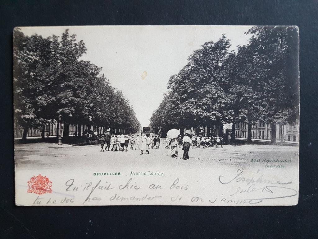 Carte postale Brussels Avenue Louise 1904, Enlèvement ou Envoi, Avant 1920, Affranchie, Bruxelles (Capitale)