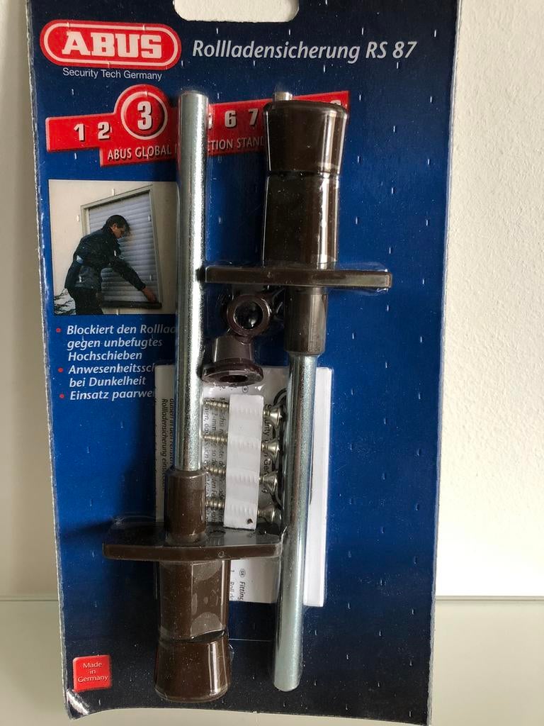 ABUS Rolluikvergrendeling bruin RS 87 NIEUW, Ophalen of Verzenden, Nieuw, IJzer, Slot
