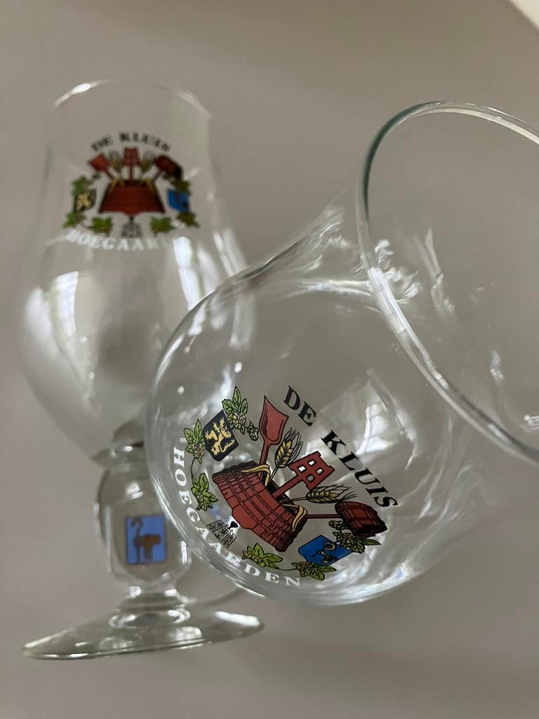 Lot 6 antieke bierglazen De Kluis HOEGAARDEN., Enlèvement ou Envoi