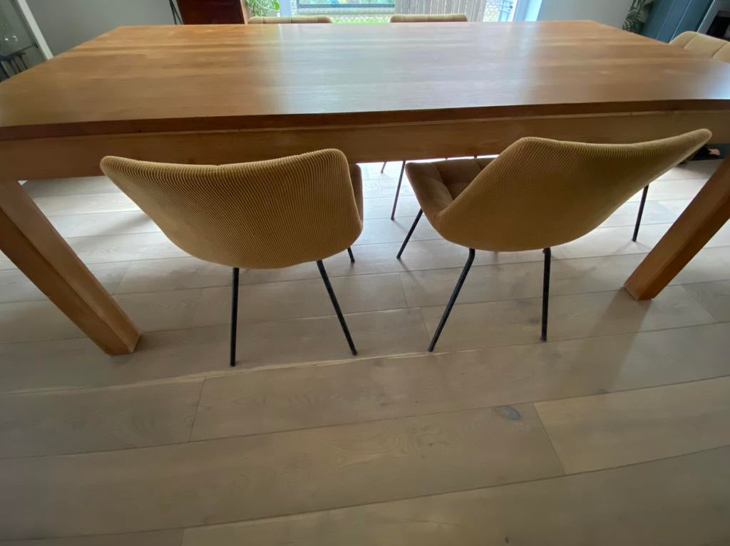 Tafel teak 200x100 zonder stoelen, Huis en Inrichting, Tafels | Eettafels, Ophalen, Gebruikt, Teakhout, Landelijk