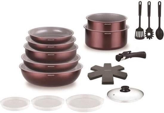 18-Delige Potten, Pannen & Keukenset NIEUW, Huis en Inrichting, Keuken | Potten en Pannen, Ophalen of Verzenden, Nieuw, Wok