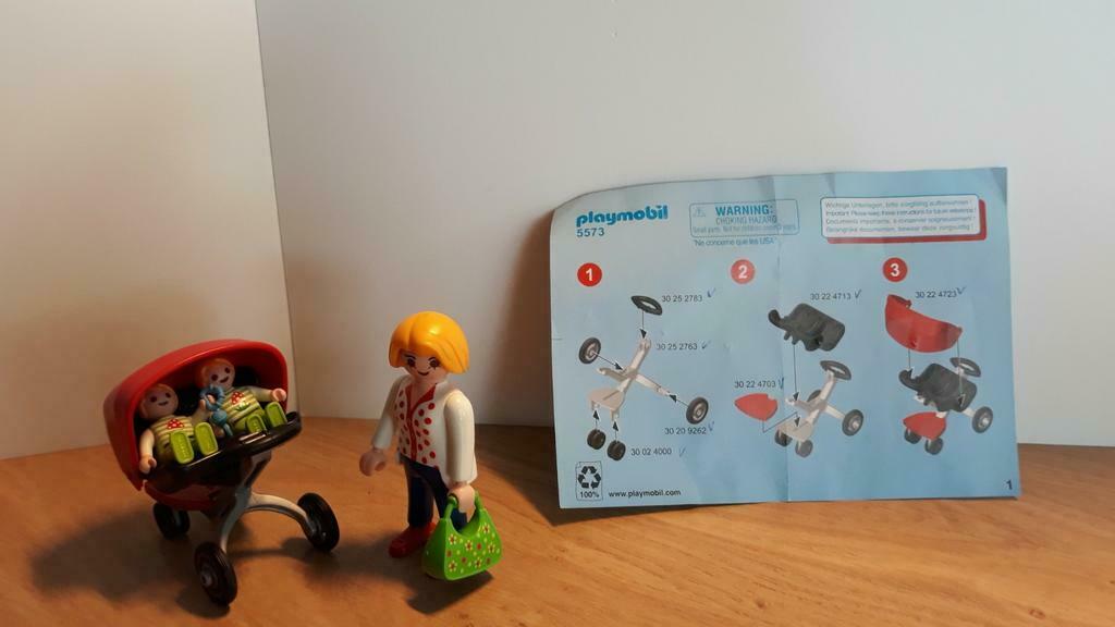 Playmobil tweeling kinderwagen 5573, Ophalen of Verzenden, Gebruikt