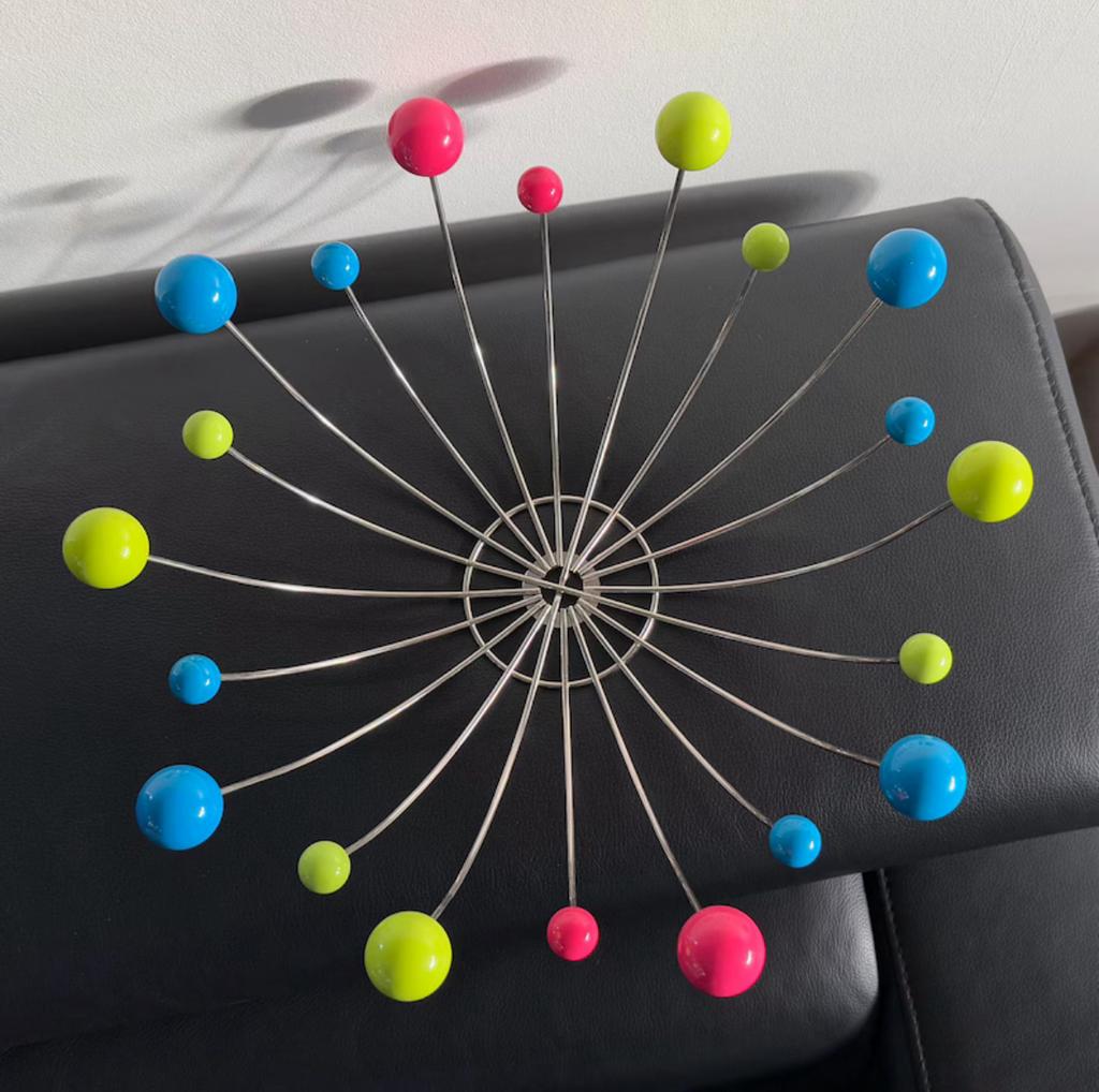 Vintage sputnik fruitschaal spoetnik mand retro vintage, Kunststof, Schaal, Rond, Ophalen of Verzenden