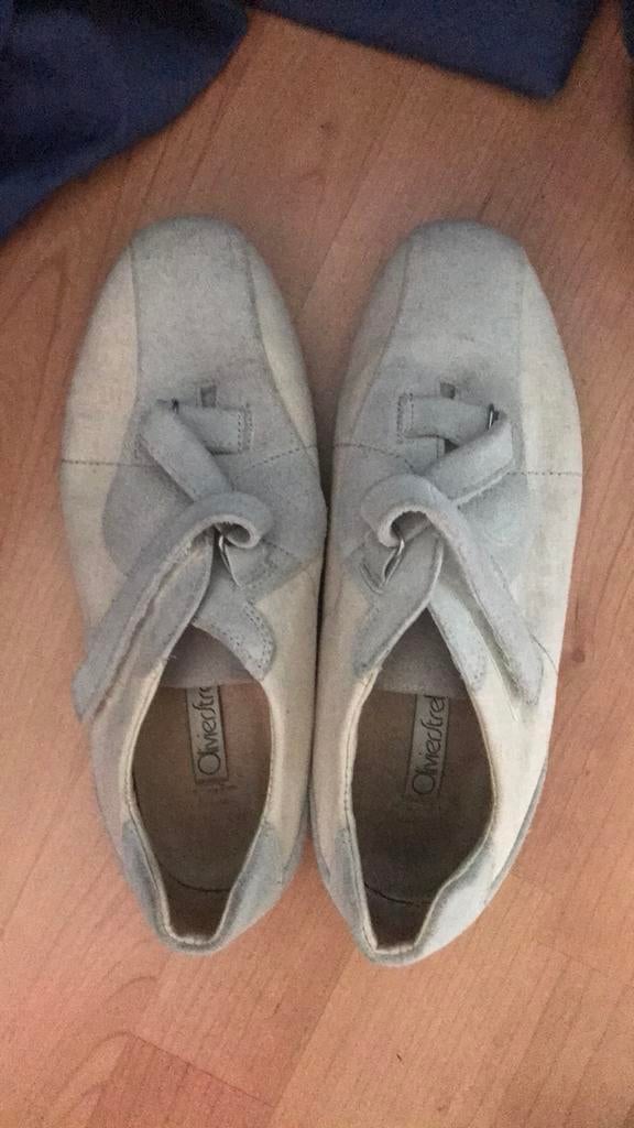 Mocassins Olivier Strelli 38 toile et daim gris/beige, Vêtements | Femmes, Comme neuf