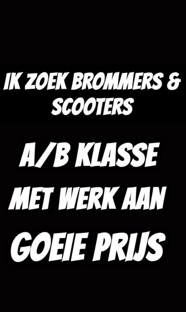 OP ZOEK KAPOTTE BROMMERS/ SCOOTERS, A/B, MET WERK OF ZONDER, Ophalen