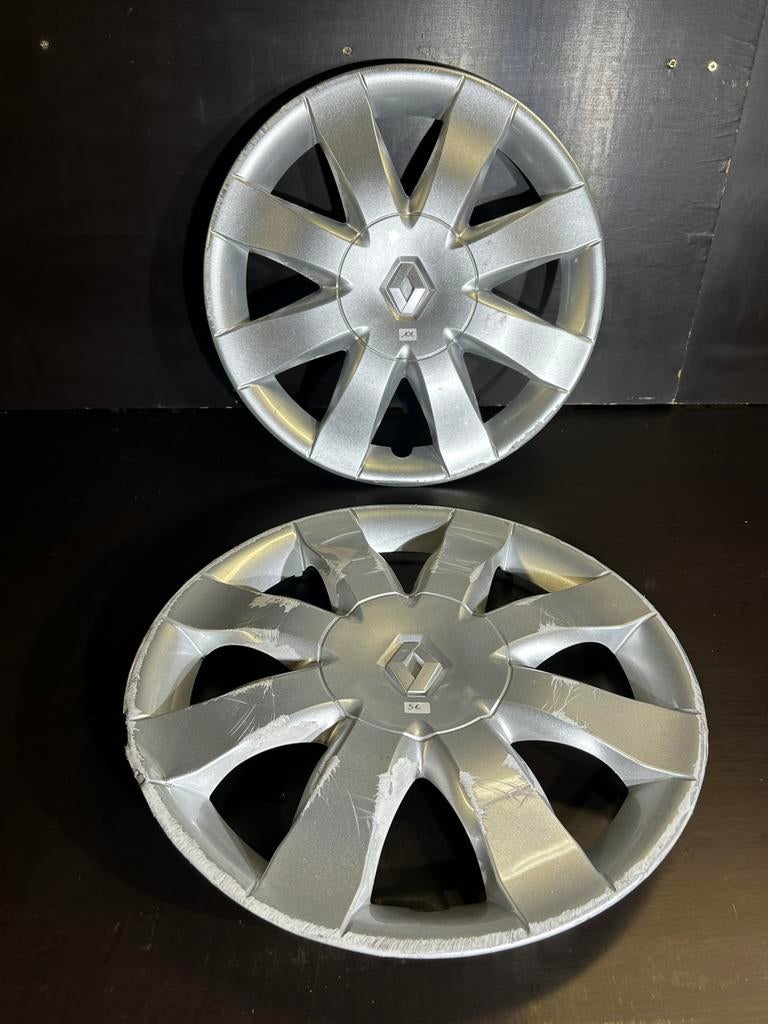 2 enjoliveurs renault clio megane modus twingo kangoo 15", Enlèvement ou Envoi, Utilisé