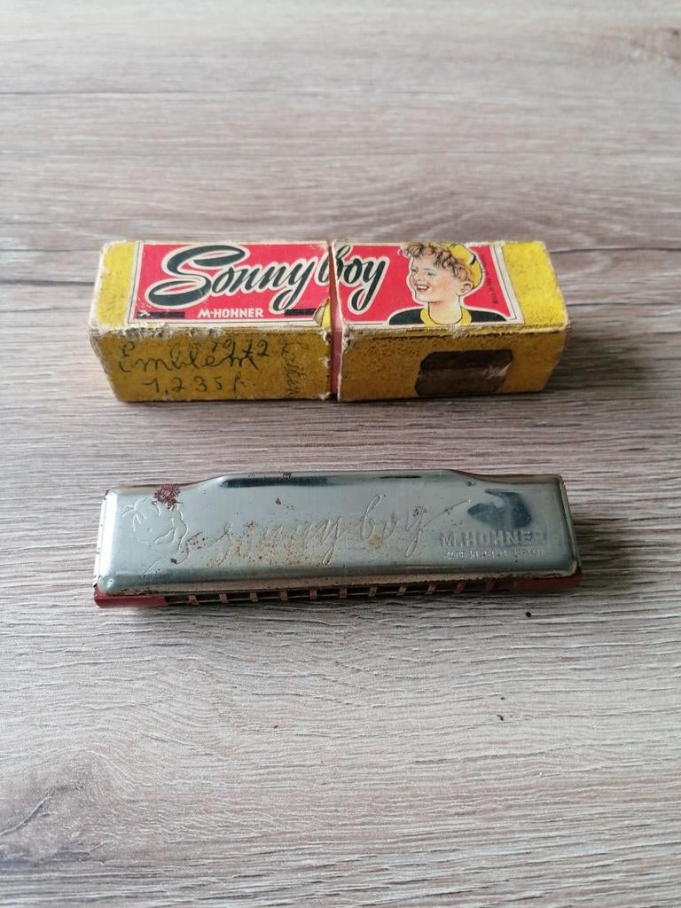Oude mondharmonica (ongev. 1972) incl origineel doosje, Enlèvement, Utilisé