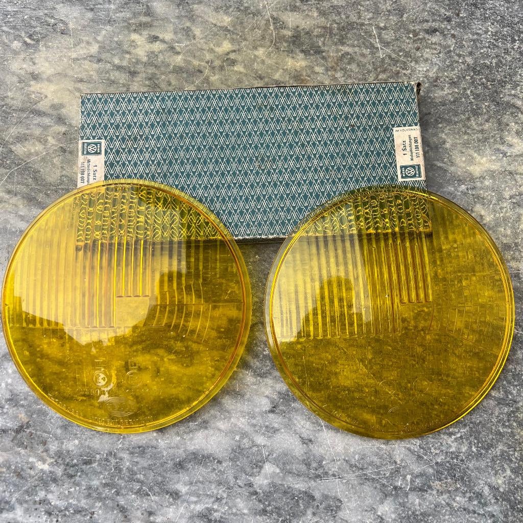 VW HELLA gele koplampglazen Beetle, Ophalen of Verzenden, Gebruikt, Volkswagen