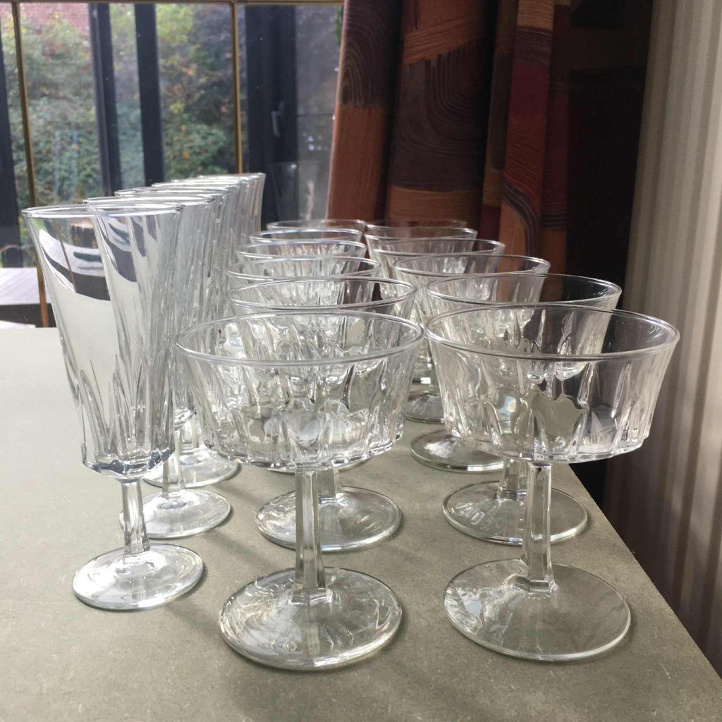 coupes à champagne, Vintage, Enlèvement ou Envoi, Utilisé, Verre, Verre ou Verres