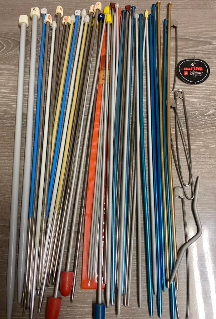 Set van 21 paar breinaalden, vintage prijs: 20€, Ophalen of Verzenden, Zo goed als nieuw, Naald