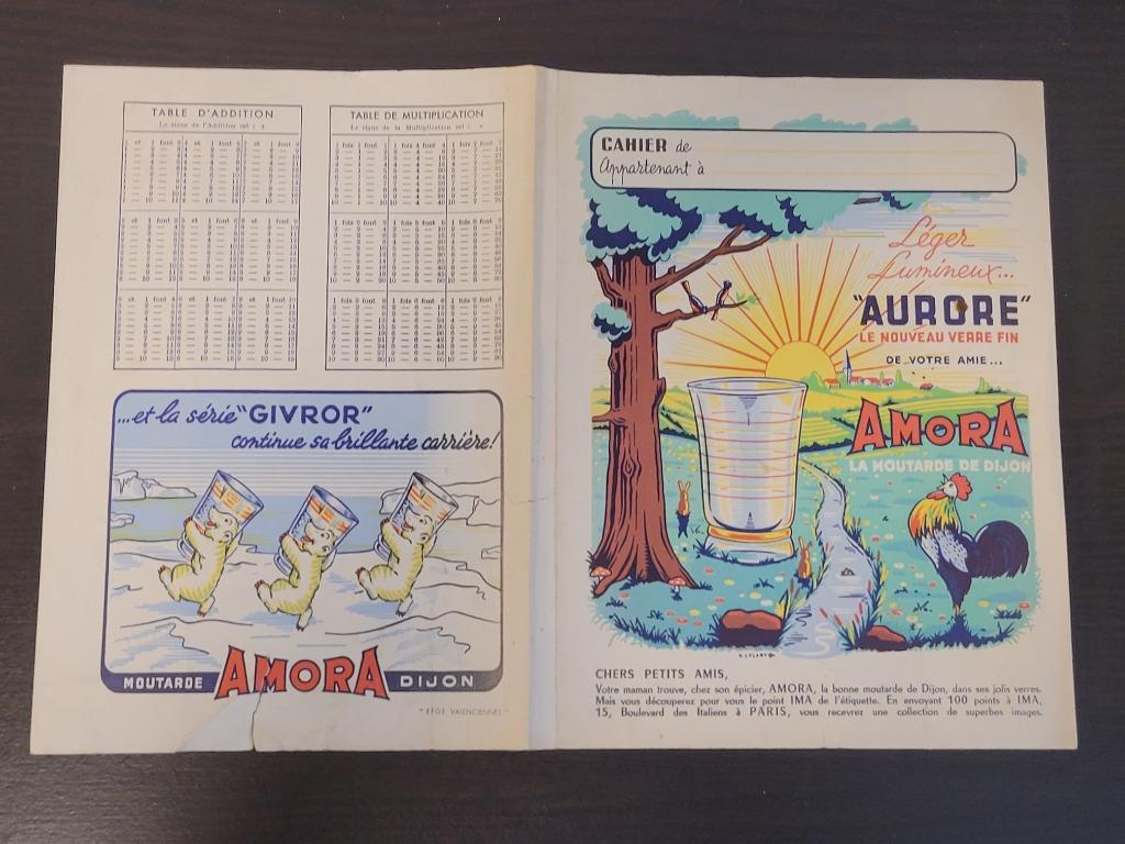 AMORA vintage mosterdkleurige notitieboekhoes met reclame, Verzamelen, Ophalen of Verzenden, Gebruikt, Overige typen