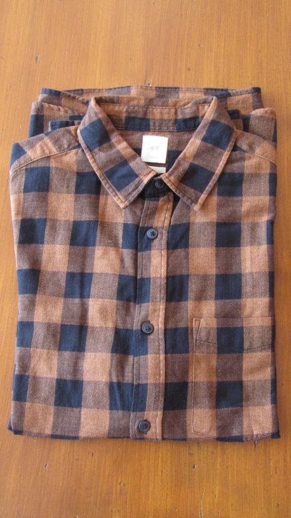 Overhemd voor heren, Bruin, Zo goed als nieuw, H&M, Halswijdte 39/40 (M)