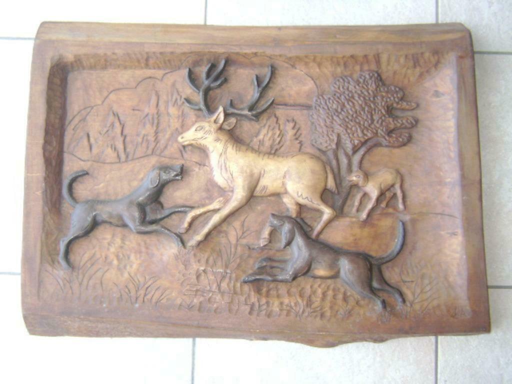 Handgesculpteerde kader " Jachttafereel", Ophalen of Verzenden