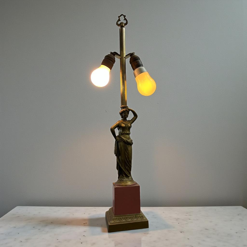 Vintage empire vrouw figuur tafellamp, Antiek en Kunst, Ophalen of Verzenden