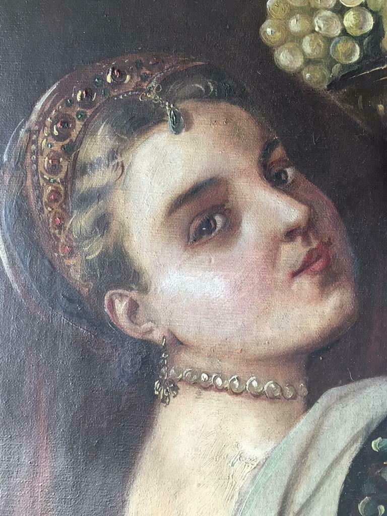 Vieux tableaux ~ portrait ~ d après TITIEN ~ endommagé....