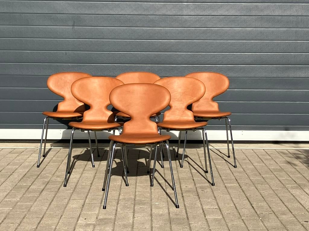 Fritz Hansen Ant (mier) chairs in Cognac leder NIEUWstaat!, Ophalen of Verzenden, Knoll vitra togo møller leolux sede artifort cassina b&b italia