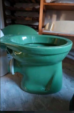 vintage toilet wc Villeroy Boch vloermodel 70er grün, Ophalen, Zo goed als nieuw, Steen, Toilet